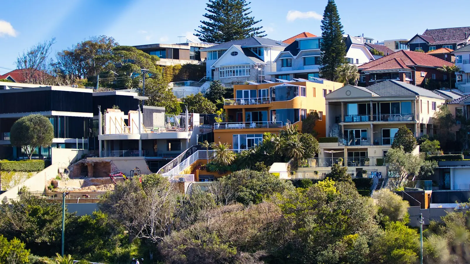 Homes among trees on a Sydney hillside, New South Wales